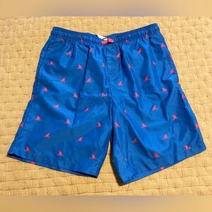 Nordstrom Blue Swim Shorts with Pink Shark Accents Sz XL